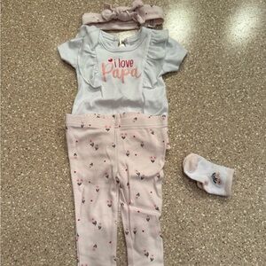 Baby Essentials White and Pink Baby Outfit